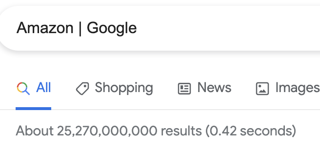 Amazon | Google - Google Search - About 25,270,000,000 results (0.42 seconds)