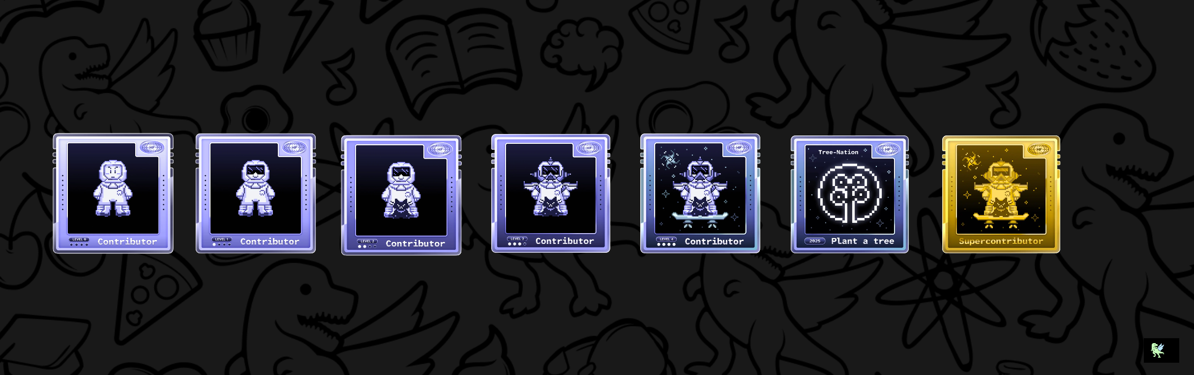 An image of @usujoy's Holopin badges, which is a link to view their full Holopin profile