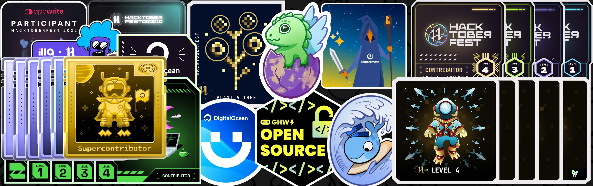 An image of @mleandrojr's Holopin badges, which is a link to view their full Holopin profile