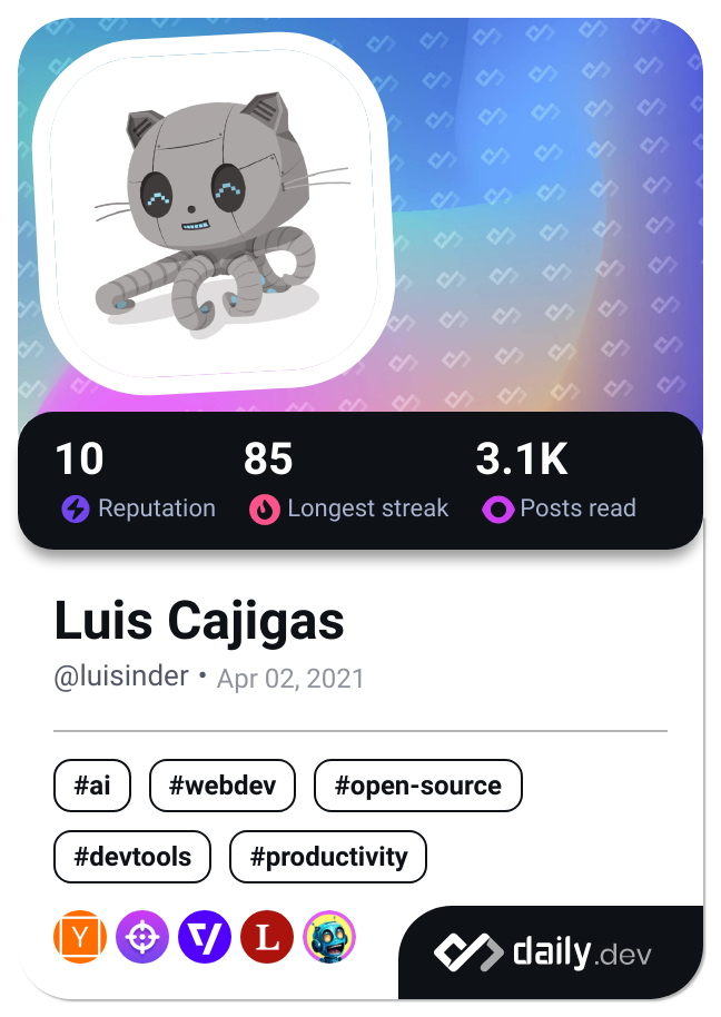 Luis Cajigas's Dev Card