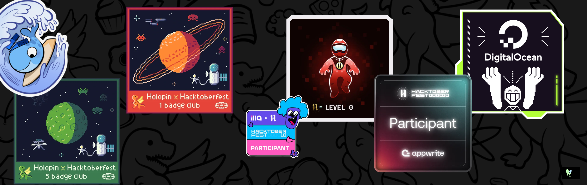 An image of @greep's Holopin badges, which is a link to view their full Holopin profile