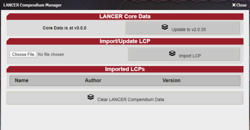 Lancer Compendium Manager