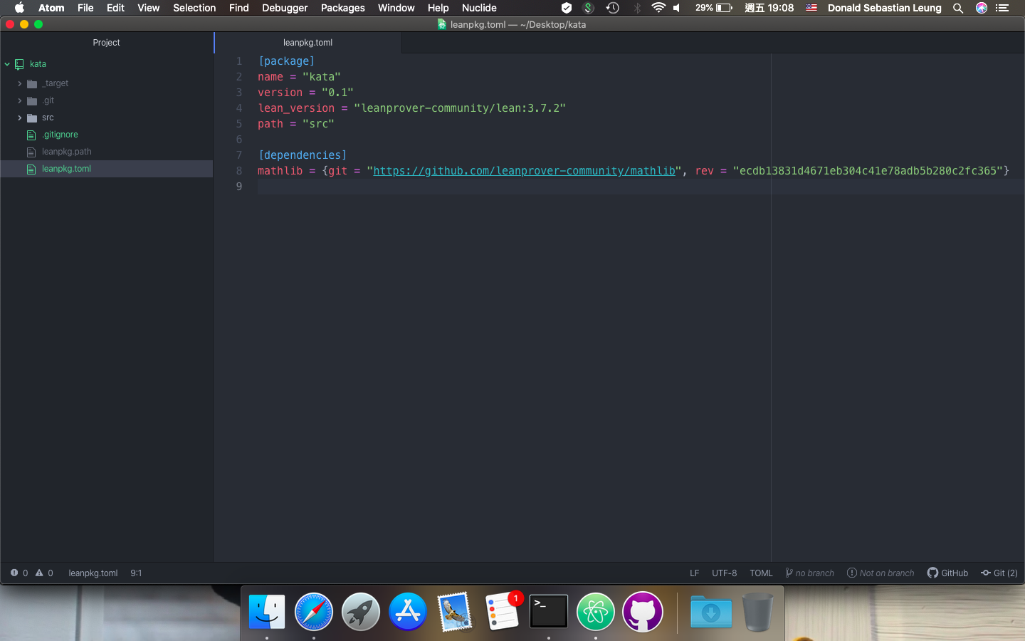 new leanpkg.toml