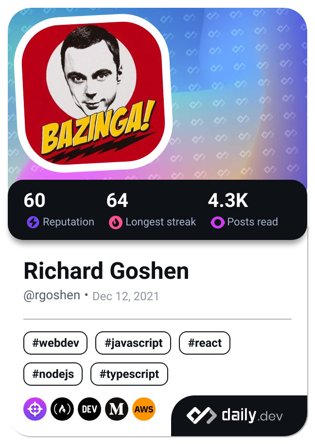 Richard Goshen's Dev Card