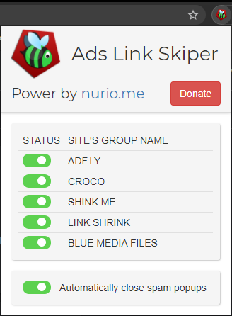 Ads Link Skiper popup capture