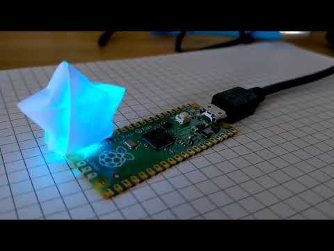 picoSleep with an RGB led and a star origami in action