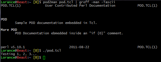 TCL and POD output