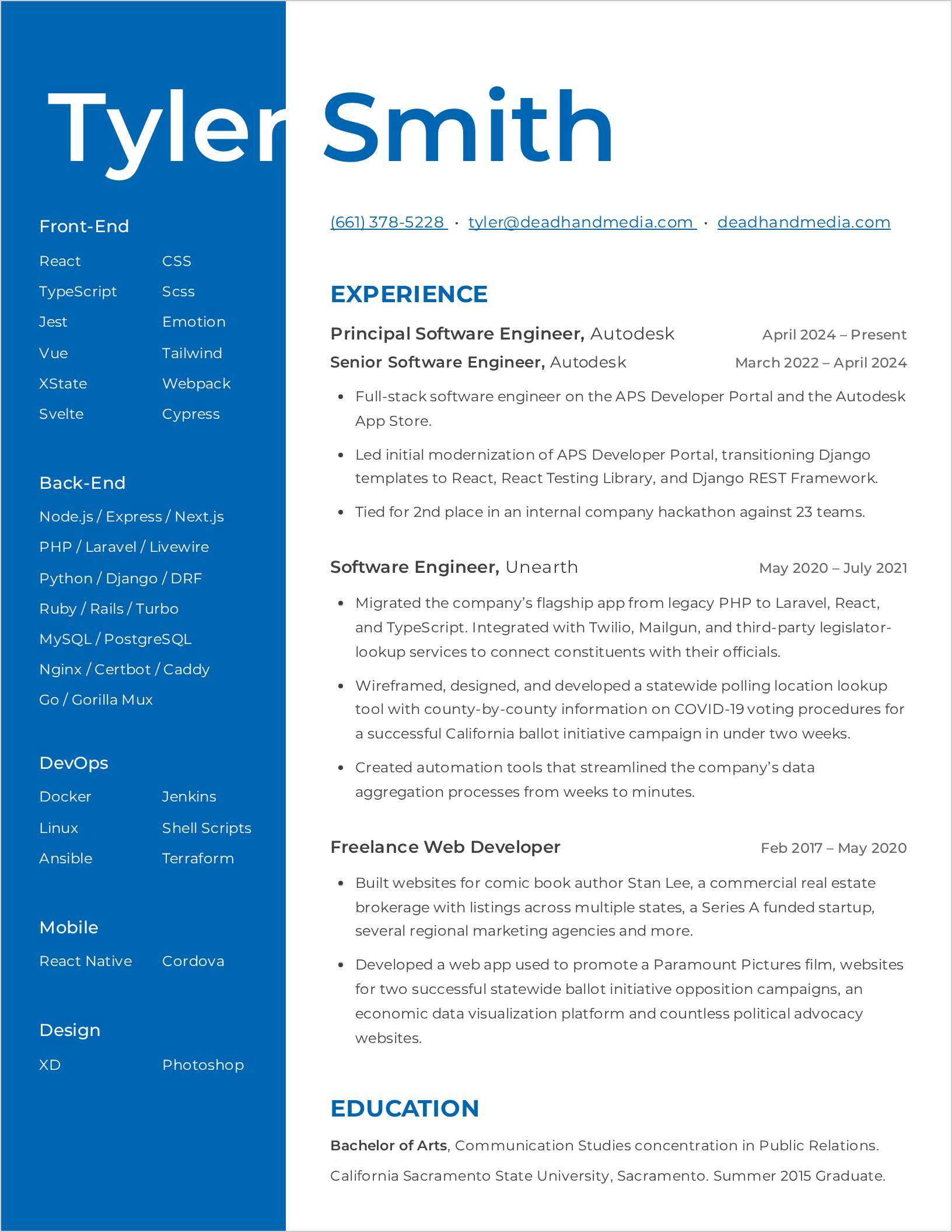 Tyler's resume