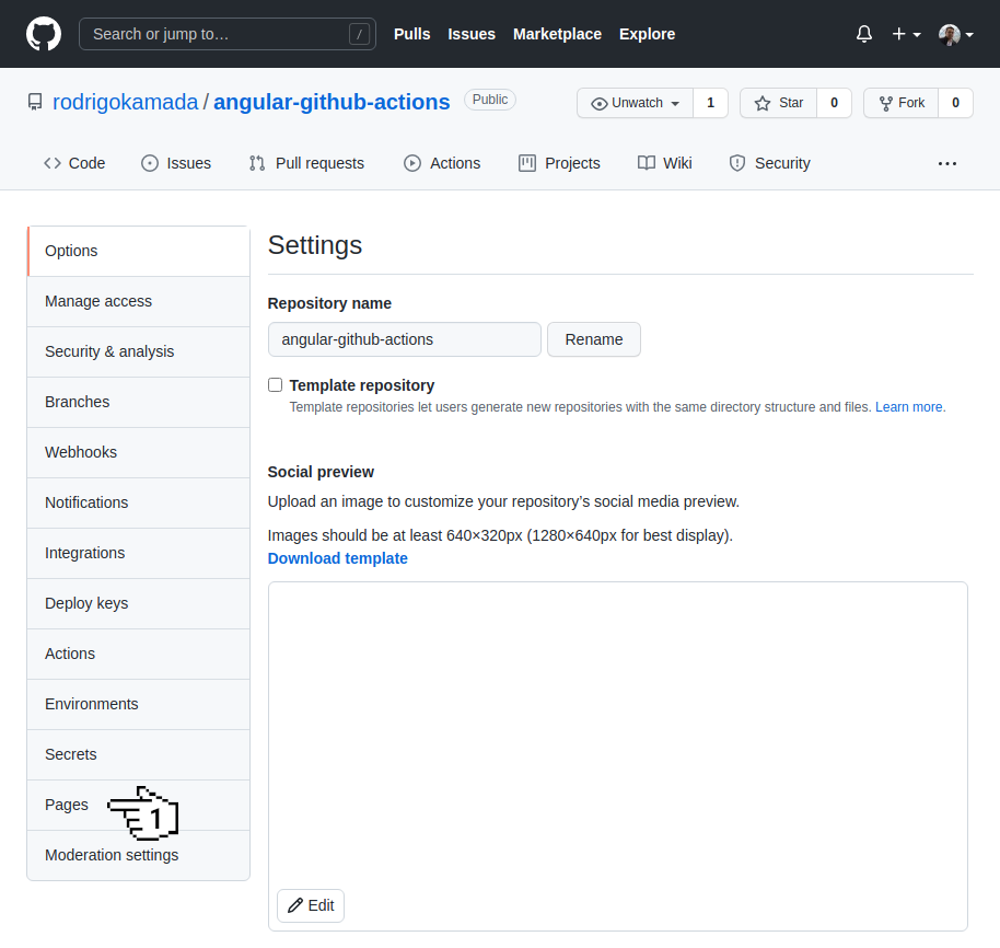 GitHub Pages - Settings