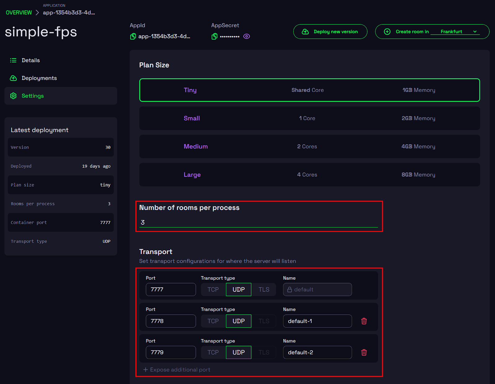 Configure Hathora advanced deployment settings