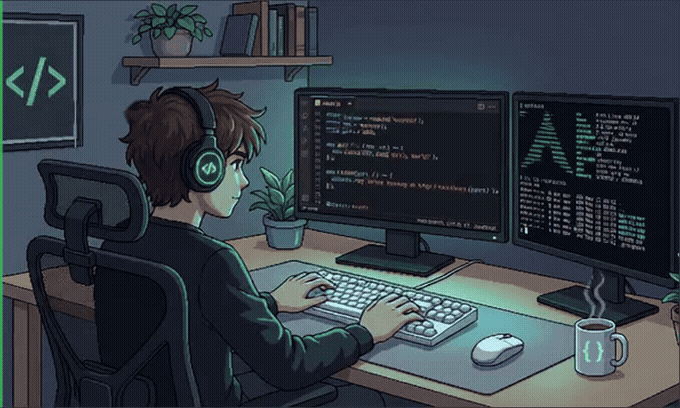 Pixel Art Terminal Visual
