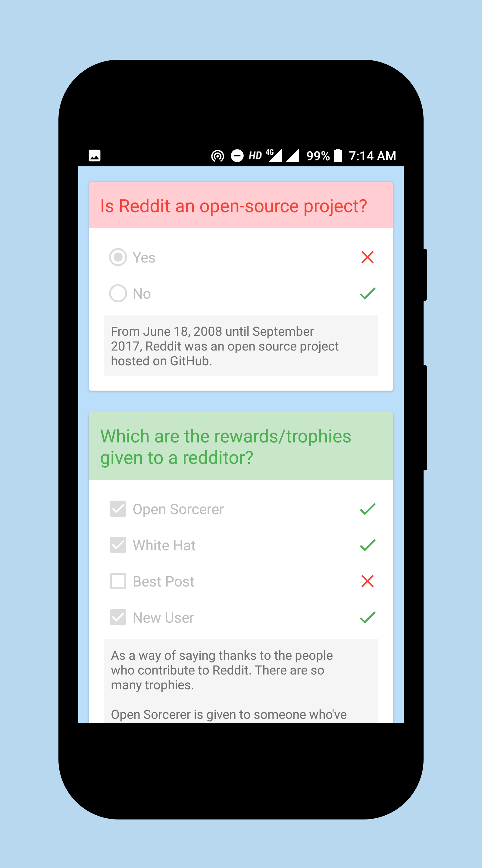 Quriosity - Quiz app [App Screenshot]