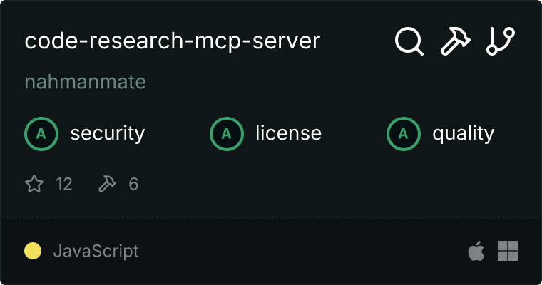 Code Research Server MCP server