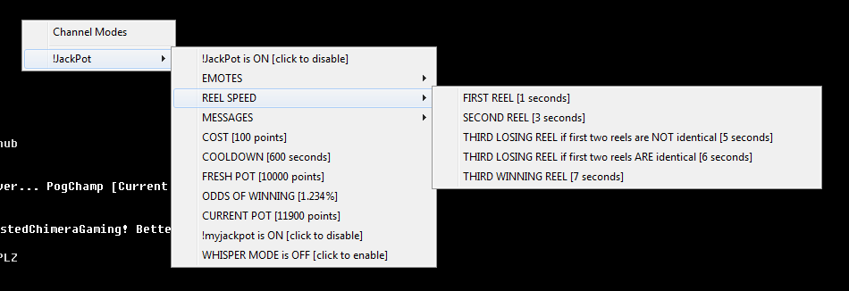 Jackpot Version 2 Context Menu
