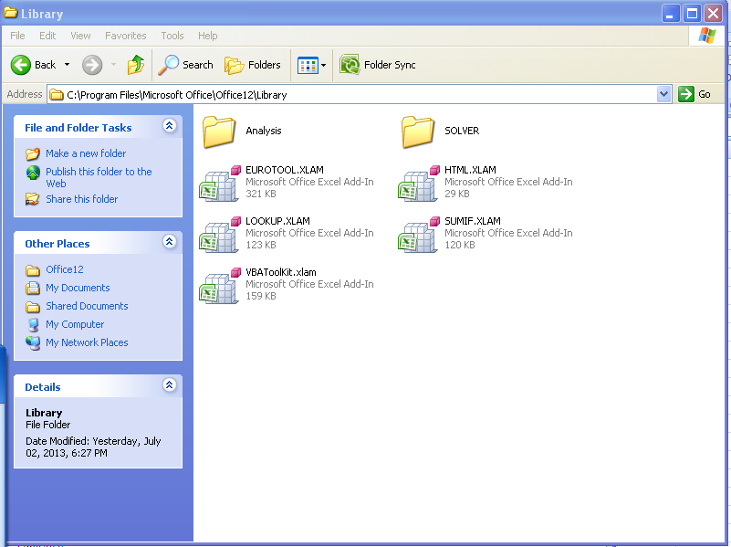 MS Office Library Folder