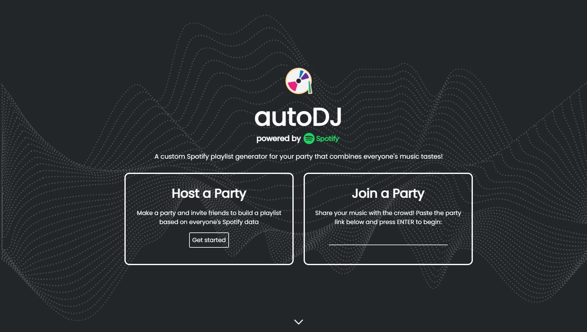 autoDJ Landing Page