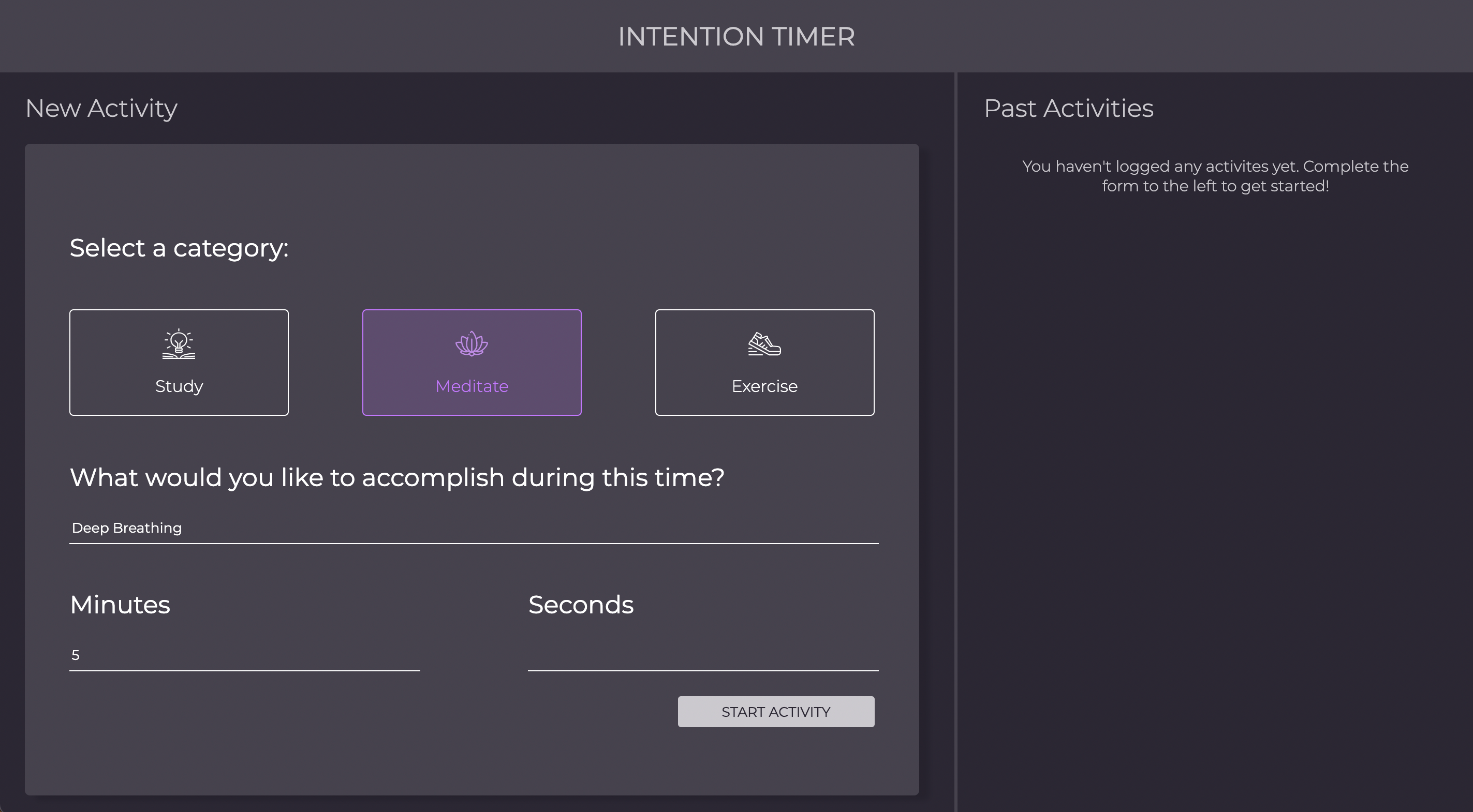 Inputs filled example