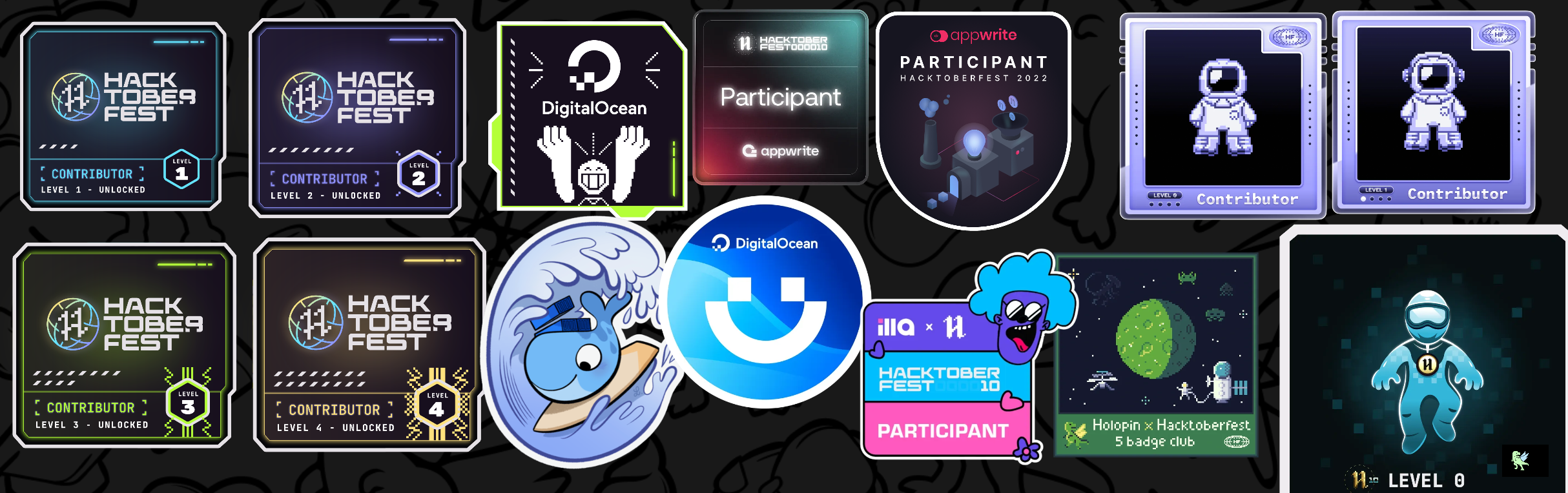 An image of @abbeyit's Holopin badges, which is a link to view their full Holopin profile