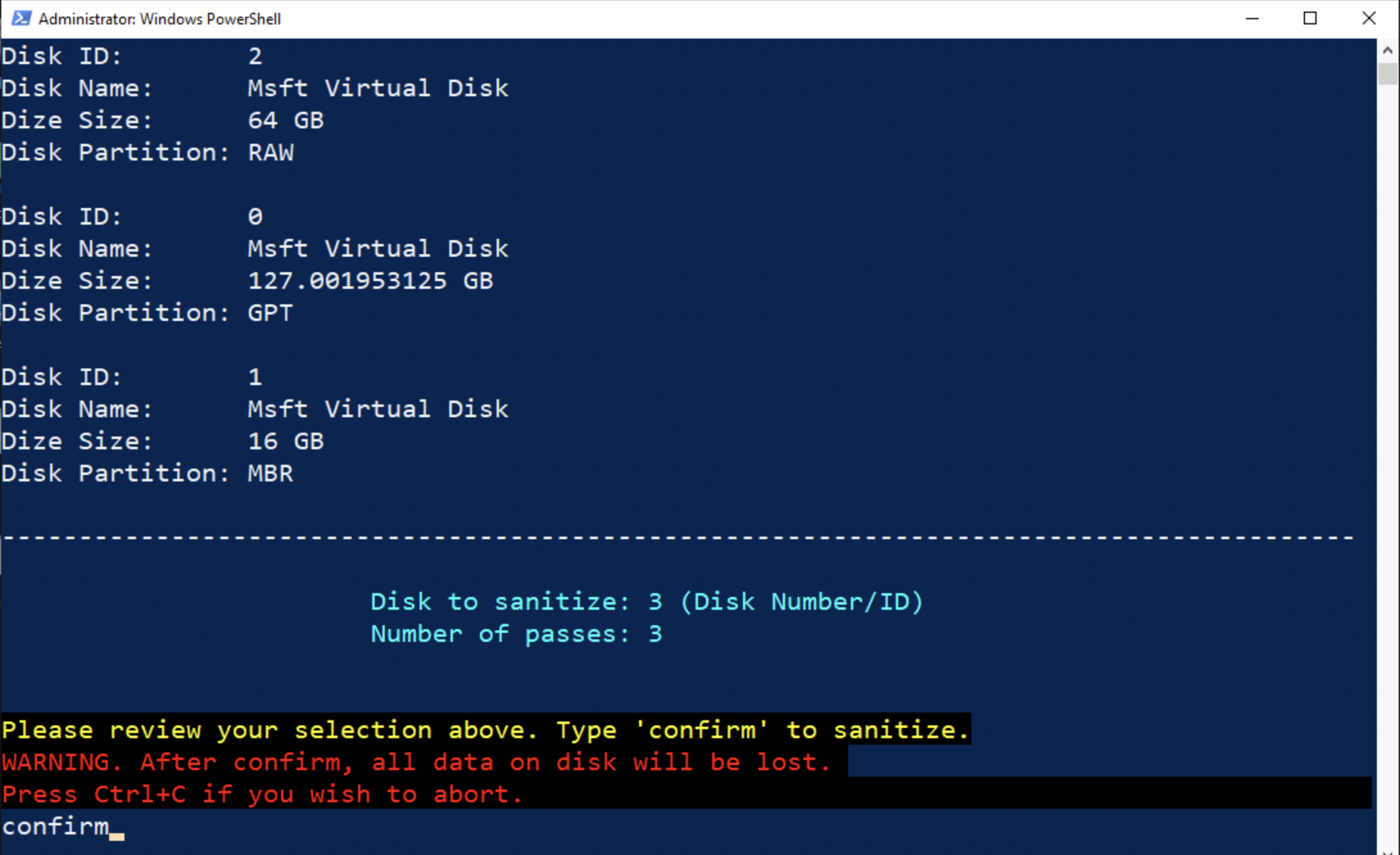 Disk Sanitization Steps