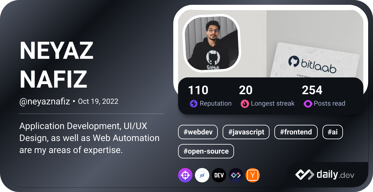 NEYAZ NAFIZ's Dev Card