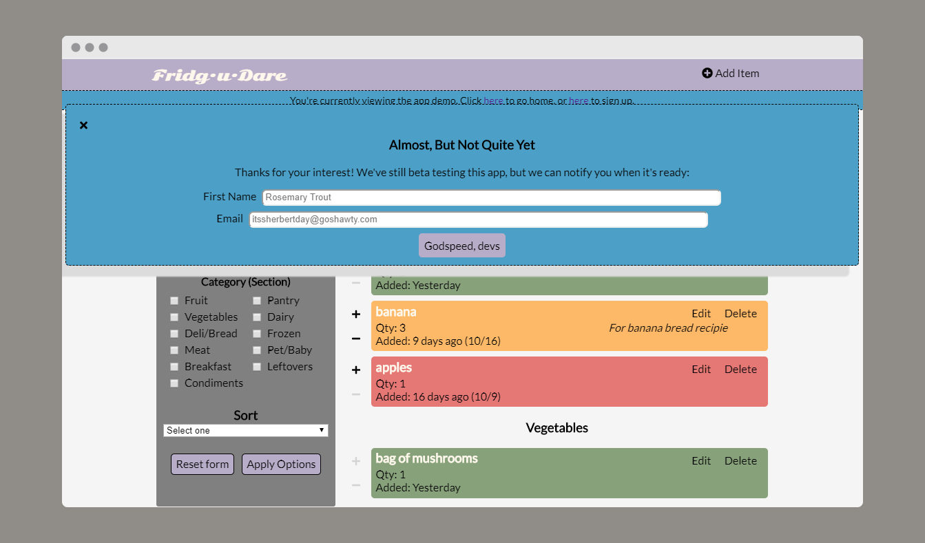 The Modal component