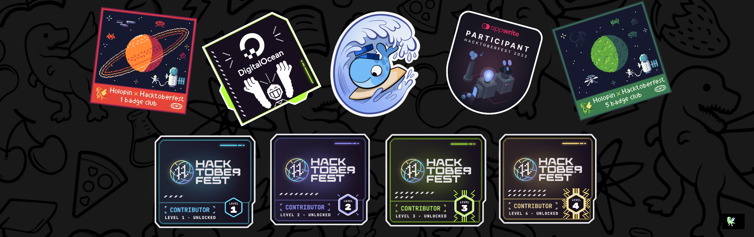 An image of @helmipradita's Holopin badges, which is a link to view their full Holopin profile