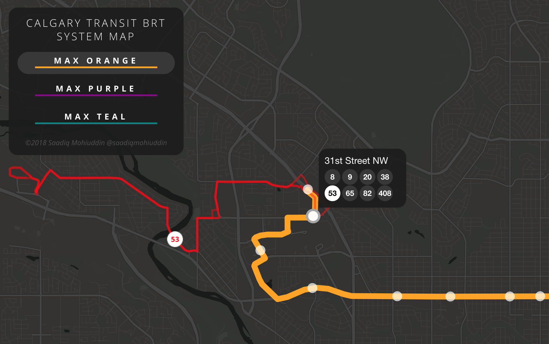 Calgary BRT Map