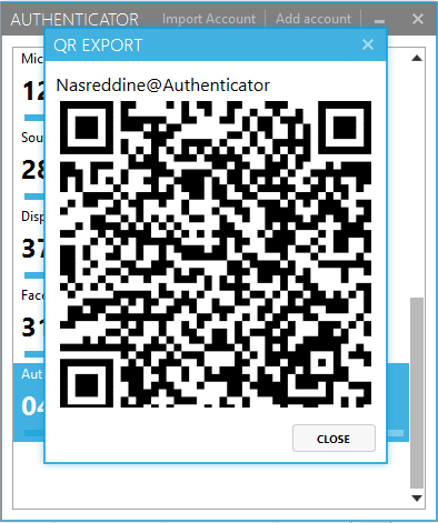 Showing entry as a QR code