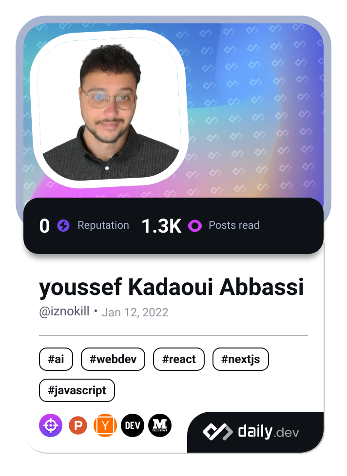 youssef Kadaoui Abbassi's Dev Card