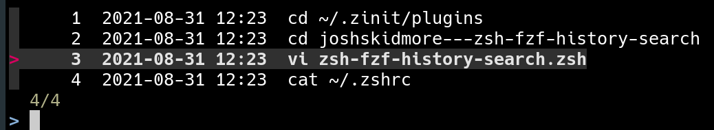 zsh-fzf-history-search plugin screenshot