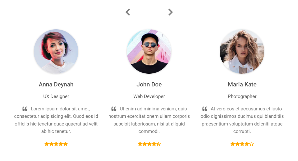 Bootstrap 5 Testimonial Slider