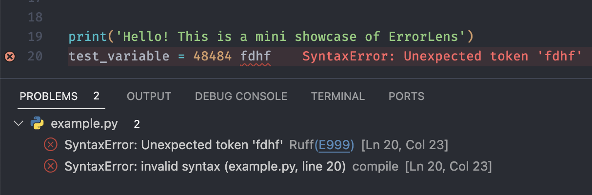 Error Lens Example