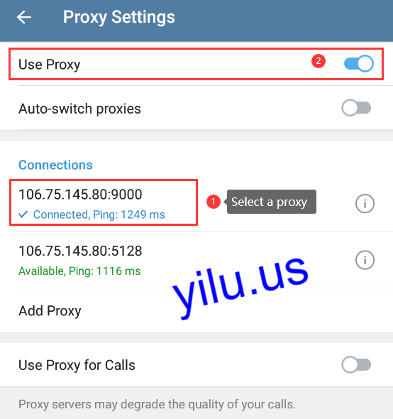 proxy for Telegram Android