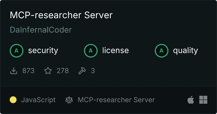 MCP-researcher Server MCP server