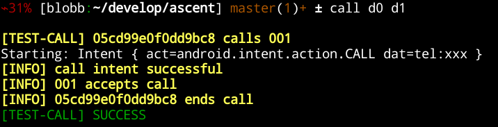 console output of 'call d0 d1'