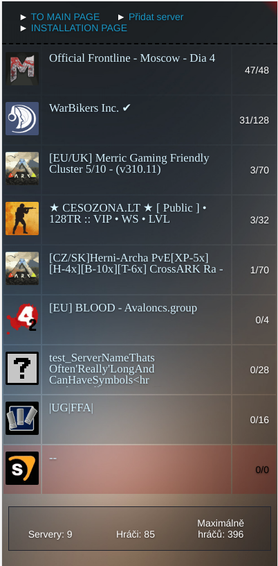 lgsl Server List on mobile device