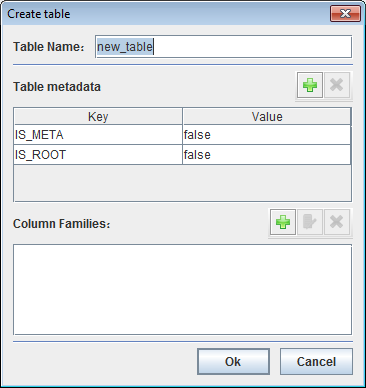 Add table dialog