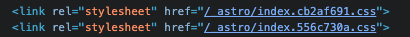Astro stylesheet links