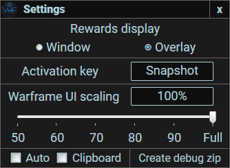 Settings Window