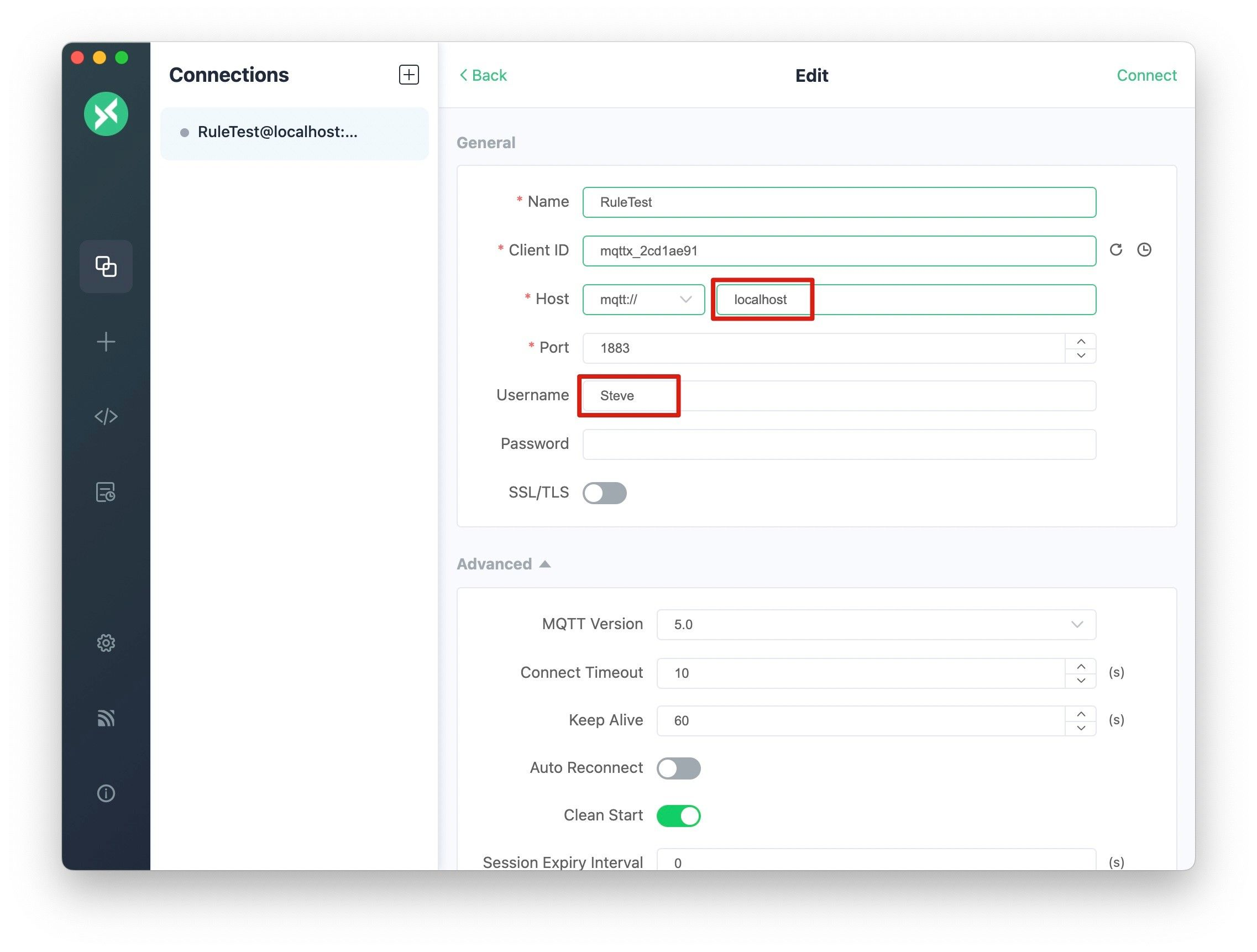 Create an MQTT connection