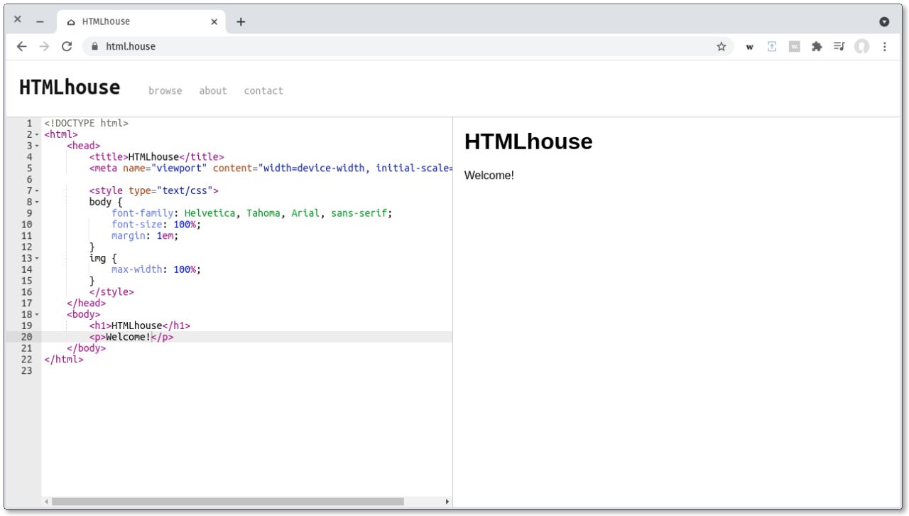 HTMLhouse screenshot