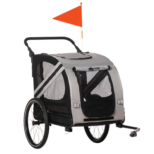 aosom-dog-bike-trailer-2-in-1-pet-stroller-cart-bicycle-wagon-cargo-carrier-attachment-for-travel-wi-1