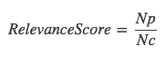 Relevance Score Equation