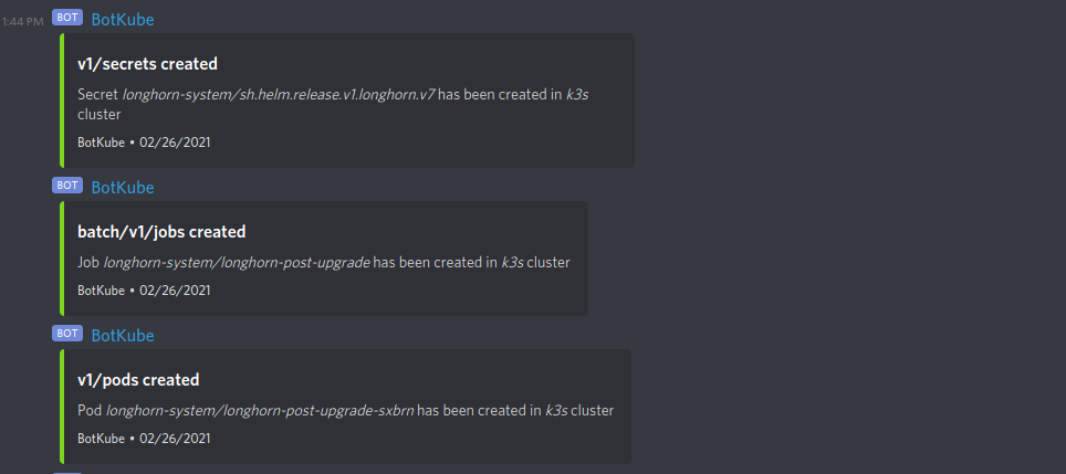 BotKube Discord Message