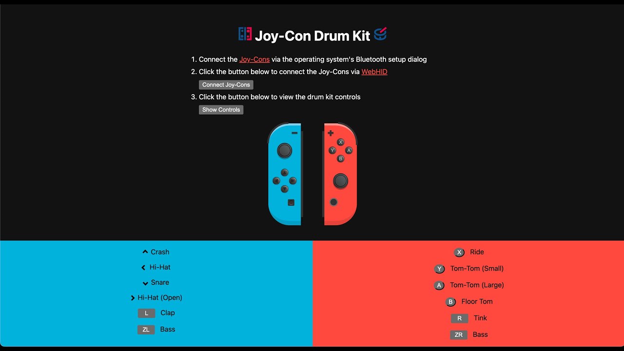 Joy-Con Drum Kit Demo