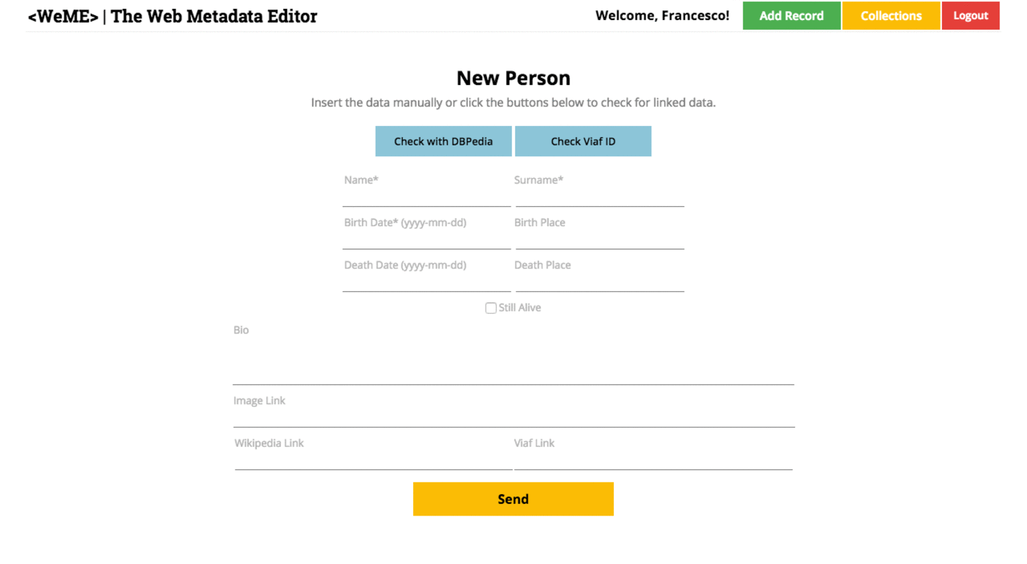 WeME Resource Editor Page