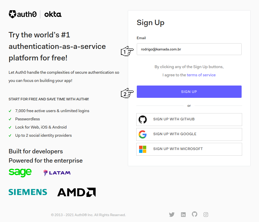 Auth0 - Sign up