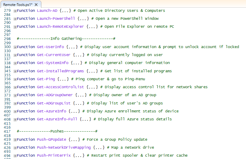 Remote Support Tools Powershell ISE