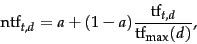 normalized term frequency