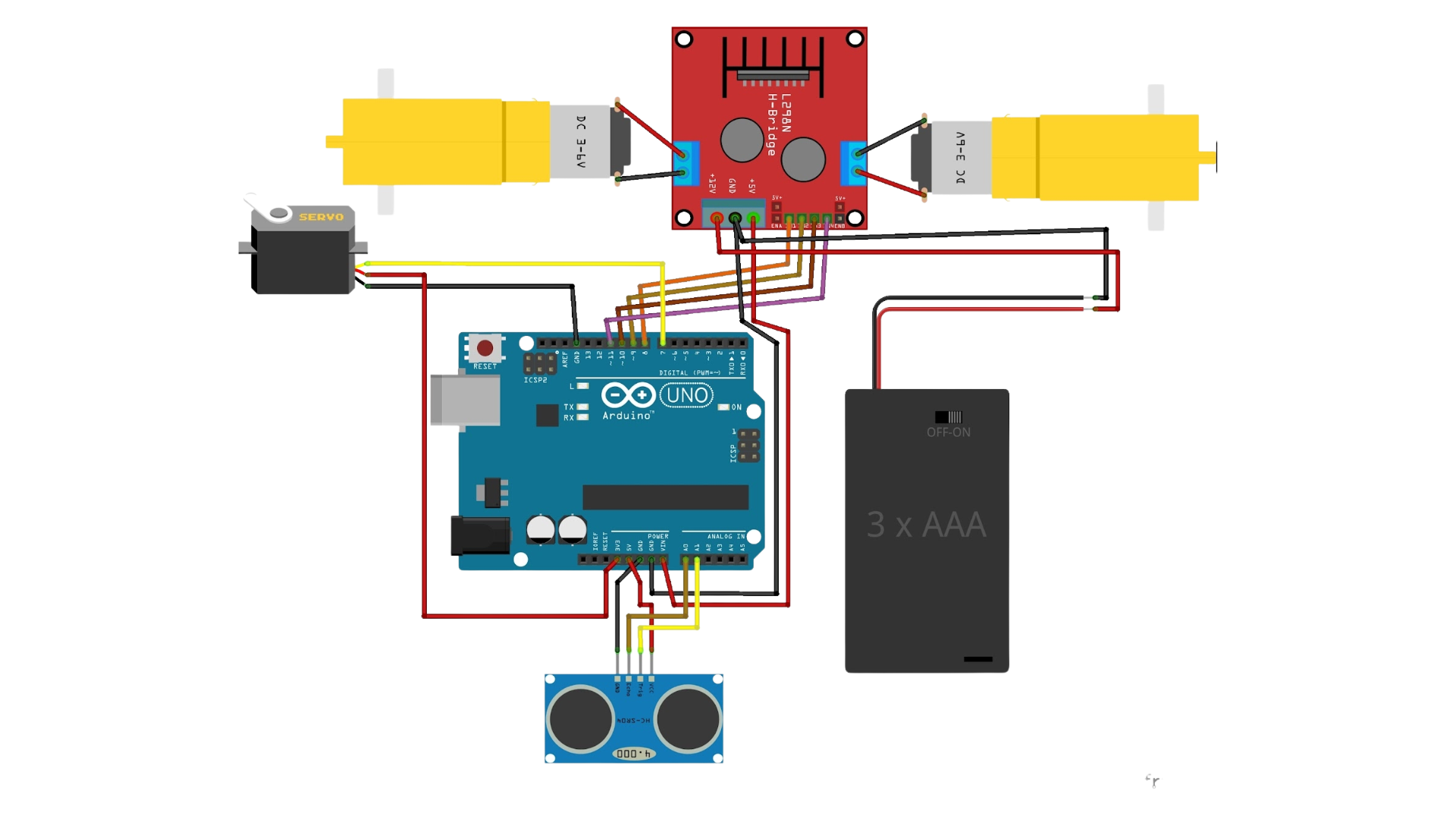 schematic of the maze solving robot